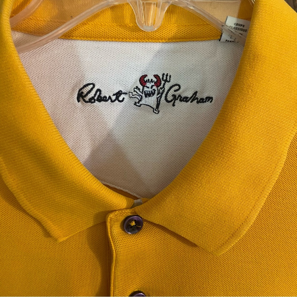 Robert Graham Orange Cotton Short Sleeve Polo Golf Shirt Size XL - Picture 3 of 12